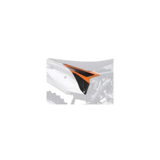 UFO air filter guard / plastic KTM SX '13-'16, SXF '13-'15 color OEM '13-14 (orange/black)