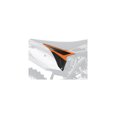 UFO oro filtro apsauga / plastikas KTM SX '13-'16, SXF '13-'15 spalva OEM '13-14 (oranžinis/juodas)