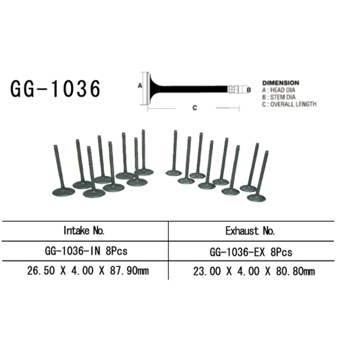 VESRAH exhaust valve HONDA CBR 600 F4 '99-06'(23,00X4,00X80,80mm) (OEM: 14721-MBW-000) (1pc.) (MADE IN JAPAN)