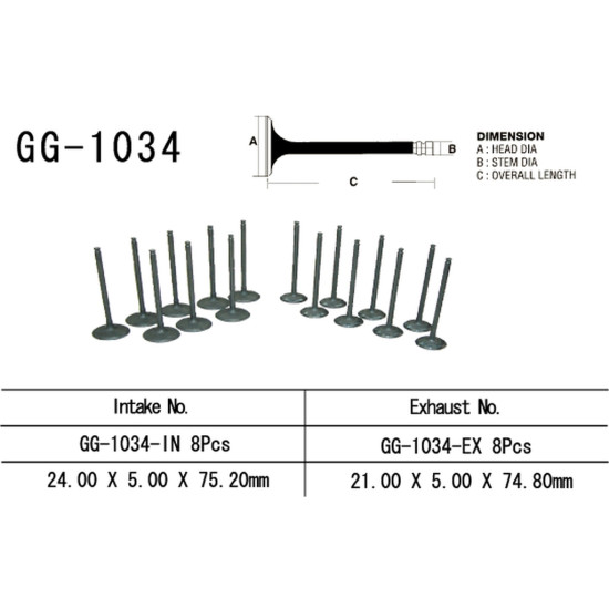VESRAH exhaust valve HONDA CBR 600F '87-90' (OEM: 14721-MN4-0010) (1pc.) (MADE IN JAPAN)