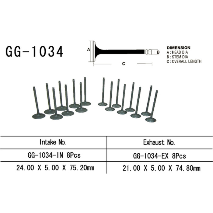 VESRAH exhaust valve HONDA CBR 600F '87-90' (OEM: 14721-MN4-0010) (1pc.) (MADE IN JAPAN)