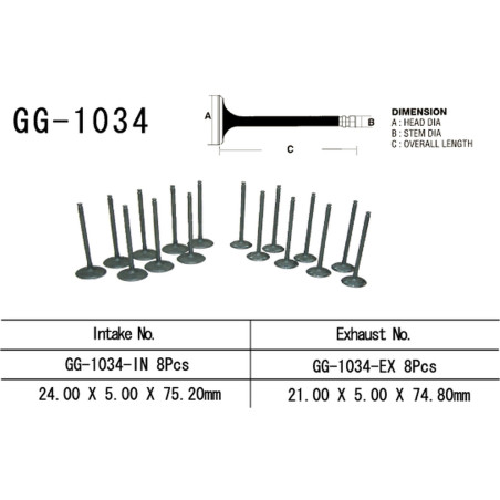 VESRAH exhaust valve HONDA CBR 600F '87-90' (OEM: 14721-MN4-0010) (1pc.) (MADE IN JAPAN)