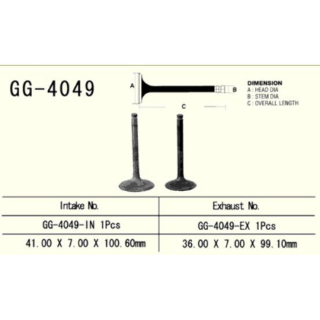 VESRAH exhaust valve KAWASAKI KVF 360 '03-'13 (for 1 engine) (OEM: 12005-1326) (1pc.) (MADE IN JAPAN)
