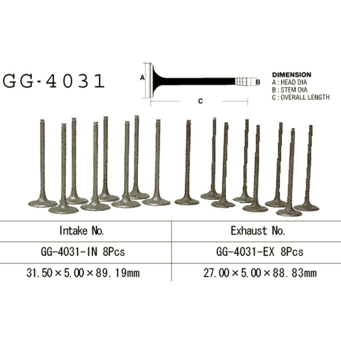VESRAH exhaust valve KAWASAKI ZRX 1100/1200 (OEM: 12005-1148) (1pc.) (MADE IN JAPAN)