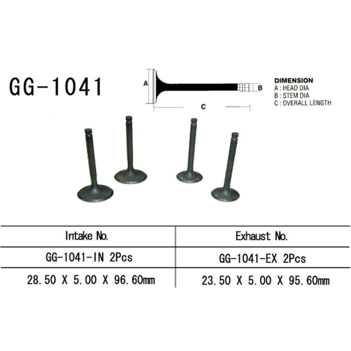 VESRAH exhaust valve HONDA XR 250R '96-'04 (for 2 engines) (23.5X5.0X95.6 mm) (OEM: 14721-KCZ-000) (1pc.) (MADE IN JAPAN)