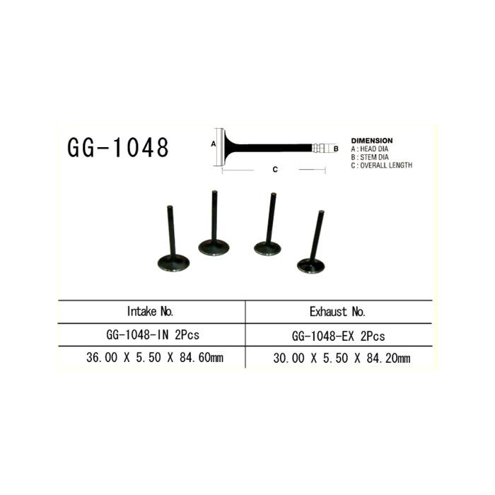 VESRAH intake valve HONDA TRX 450 R '04-'05 (for 2 engines) (OEM: 14711--HP1-670) (1pc.) (MADE IN JAPAN)