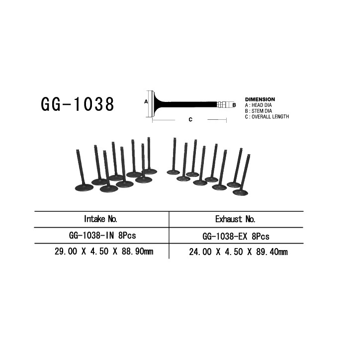 VESRAH exhaust valve HONDA CBR 900RR 01-03 (CBR 929, CBR 954) (OEM: 14721-MCJ-000) (1pc.) (MADE IN JAPAN)