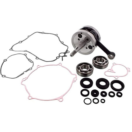 WISECO alkūninis velenas KAWASAKI KX 85/100 '06-'15 (su veleno guoliais ir riebokšliais, bei variklio apačios tarpinėmis) (HR406