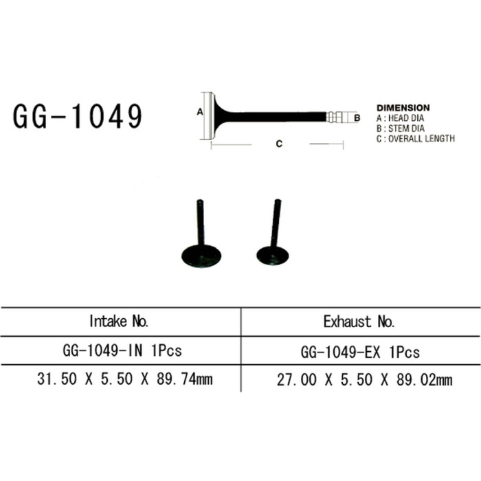 VESRAH intake valve HONDA CRF 230 '03-20' (OEM: 14711-KBB-900) (1pc.) (MADE IN JAPAN)