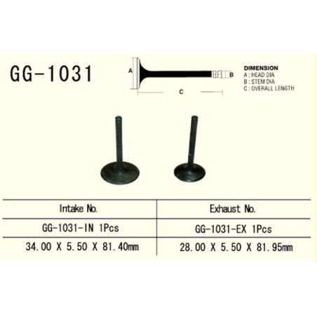 VESRAH exhaust valve HONDA TRX 350 RANCHER '00-'06 (for 1 engine) (OEM: 14721-HN5-671,14721-HN5-M00) (1pc.) (MADE IN JAPAN)
