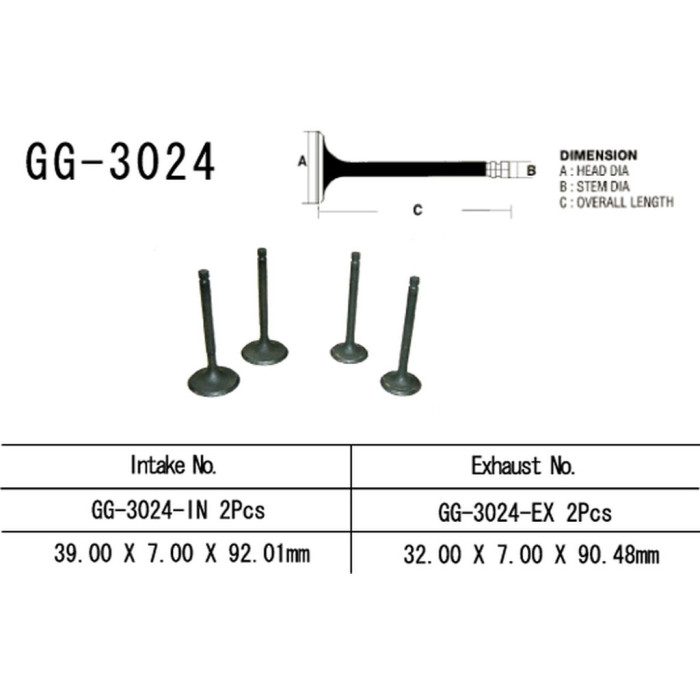 VESRAH exhaust valve SUZUKI GS 500 E/F '89-'10 (OEM: 12912-01D00) (1pc.) (MADE IN JAPAN)