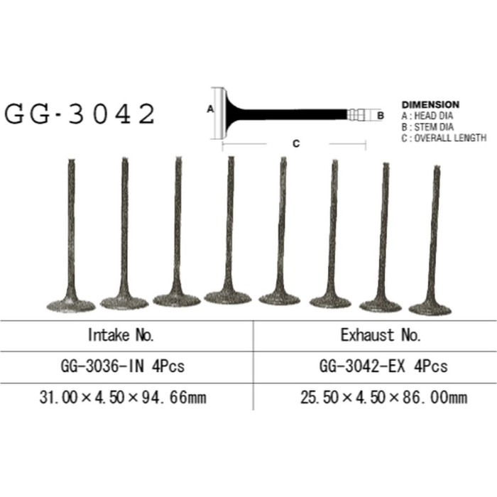 VESRAH exhaust valve SUZUKI DL 650/SV 650 '99-'17 (OEM: 12912-20F00) (1pc.) (MADE IN JAPAN)