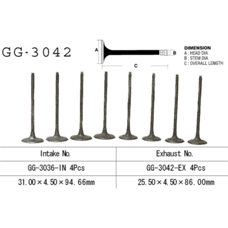 VESRAH exhaust valve SUZUKI DL 650/SV 650 '99-'17 (OEM: 12912-20F00) (1pc.) (MADE IN JAPAN)