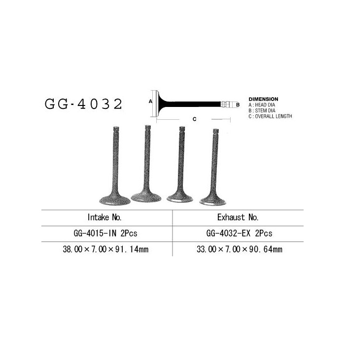 VESRAH exhaust valve KAWASAKI KLR 650 '87-'09 (OEM: 12005-1085) ( 1pc.) (MADE IN JAPAN)