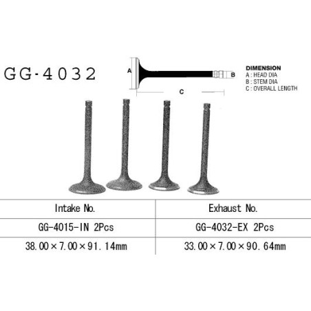 VESRAH išmetimo vožtuvas KAWASAKI KLR 650 '87-'09 (OEM: 12005-1085) ( 1vnt.) (MADE IN JAPAN)