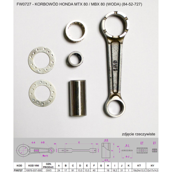 FLYWAY (PLATT) whistle for HONDA MTX 80 / MBX 80 (WODA) (84-52-727)