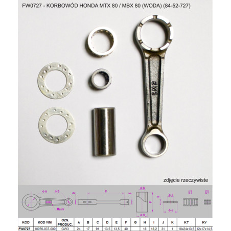 FLYWAY (PLATT) švaistiklis HONDA MTX 80 / MBX 80 (WODA) (84-52-727)