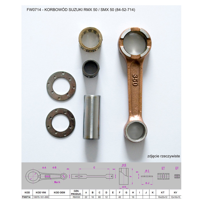 FLYWAY (PLATT) connecting rod SUZUKI RMX 50/SMX 50 (84-52-714) (RMX50)