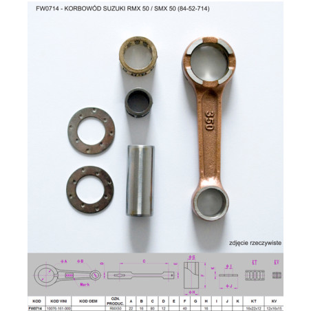 FLYWAY (PLATT) connecting rod SUZUKI RMX 50/SMX 50 (84-52-714) (RMX50)
