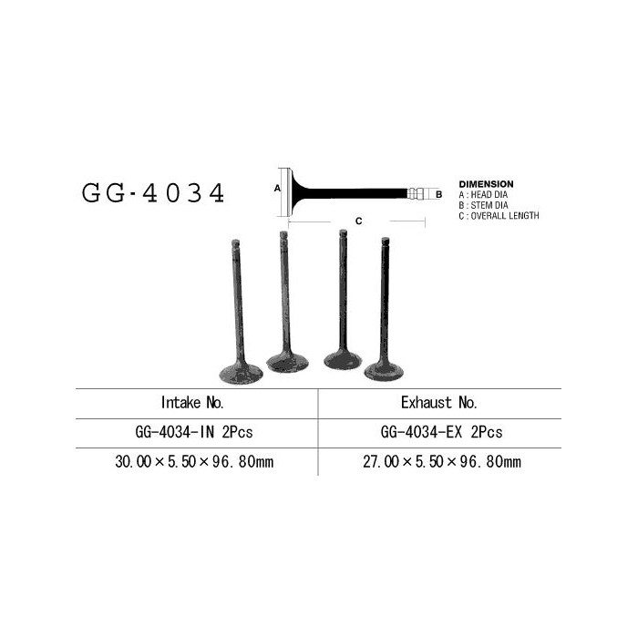 VESRAH exhaust valve KAWASAKI KLF/KSF/KVF 400 '97-'06 (for 2 engines) (OEM: 12005-1189) (1pc.) (MADE IN JAPAN)