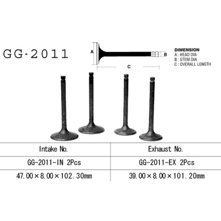 VESRAH išmetimo vožtuvas YAMAHA XV 1100 '89-'99, XVS 1100 '99-'08 (OEM: 5A8-12121-00) (1vnt.) (MADE IN JAPAN)