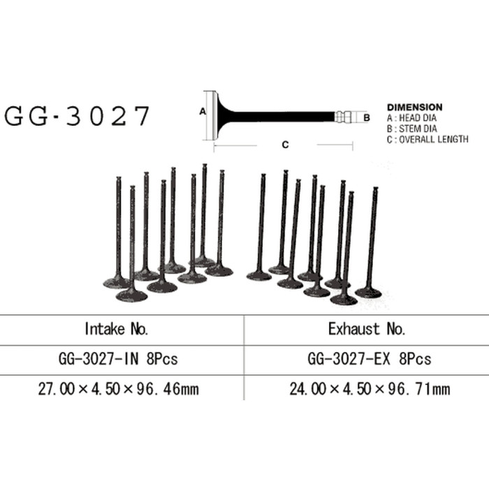 VESRAH exhaust valve SUZUKI GSXR 750W '93-95' (OEM: 12912-17E00,12912-17E00) (1pc.) (MADE IN JAPAN)