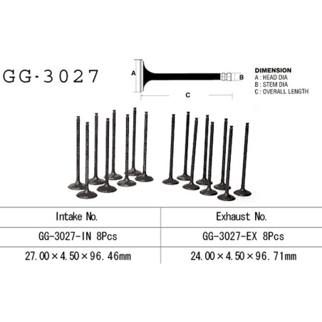 VESRAH išmetimo vožtuvas SUZUKI GSXR 750W '93-95' (OEM: 12912-17E00,12912-17E00) (1vnt.) (MADE IN JAPAN)
