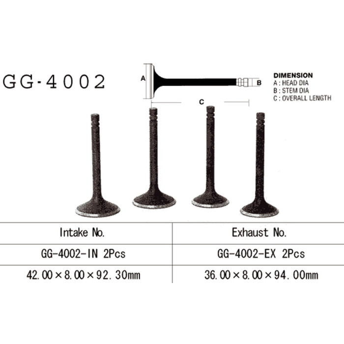 VESRAH intake valve KAWASAKI KZ 750 '76-84' (OEM: 12004-014) (1pc.) (MADE IN JAPAN)