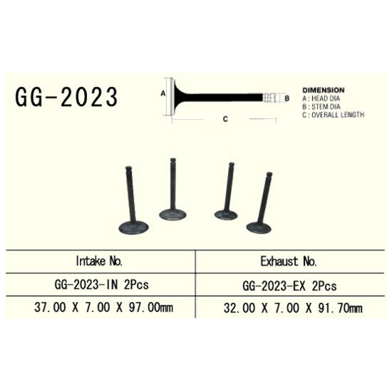 VESRAH exhaust valve YAMAHA YFM 600 GRIZZLY '98-'01, XT 600 '87-'03, TT600 (for 2 engines) (32.0X7.0X91.7 mm) (OEM:1VJ-12121-0)