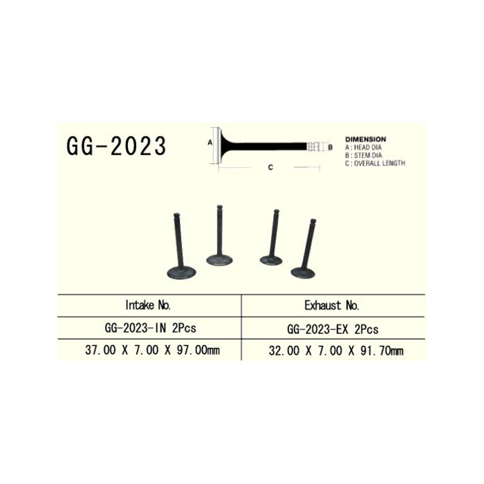 VESRAH exhaust valve YAMAHA YFM 600 GRIZZLY '98-'01, XT 600 '87-'03, TT600 (for 2 engines) (32.0X7.0X91.7 mm) (OEM:1VJ-12121-0)