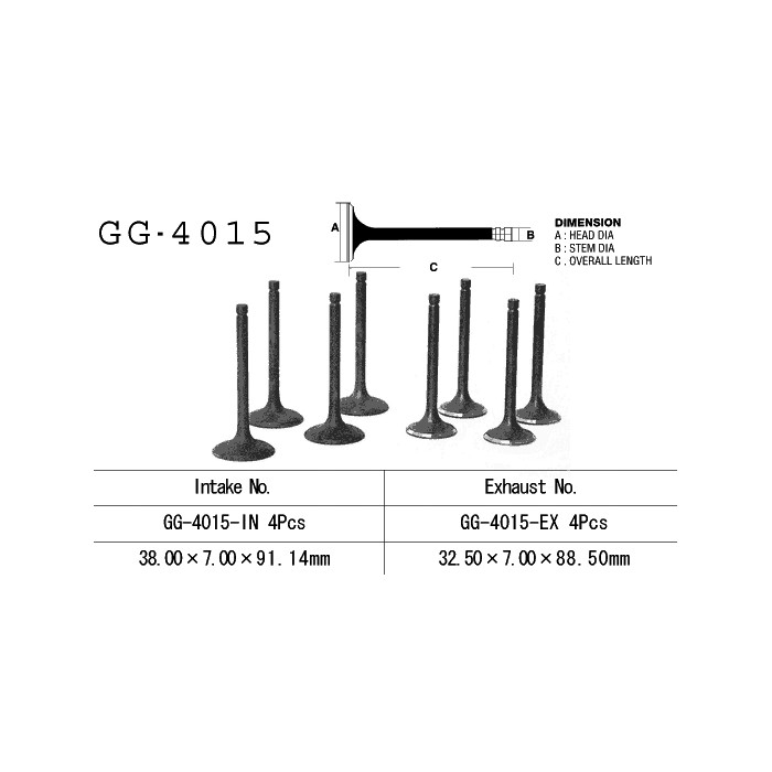 VESRAH exhaust valve KAWASAKI GPZ 1100 UNITRAK '83-'85, ZN 1100 LTD '84-'85 (OEM: 12005-1016) (1pc.) (MADE IN JAPAN)