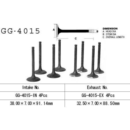 VESRAH exhaust valve KAWASAKI GPZ 1100 UNITRAK '83-'85, ZN 1100 LTD '84-'85 (OEM: 12005-1016) (1pc.) (MADE IN JAPAN)
