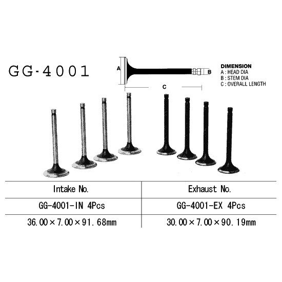 VESRAH intake valve KAWASAKI Z 900 '73-'77 (OEM: 12004-012) (1pc.) (MADE IN JAPAN)