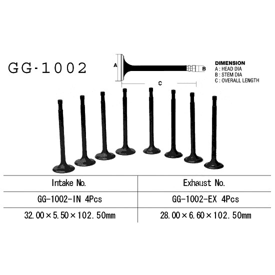 VESRAH exhaust valve HONDA CB 750 FOUR '69-'78 (OHC) (OEM: 14721-300-005) (1pc.) (MADE IN JAPAN)