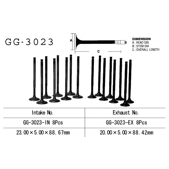 VESRAH intake valve SUZUKI GSF 600 BANDIT '96-04, GSX 600F '88-06' (OEM: 12911-19C00) (1pc.) (MADE IN JAPAN)