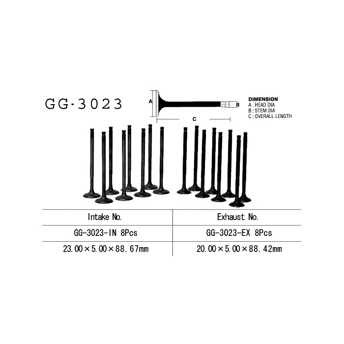 VESRAH intake valve SUZUKI GSF 600 BANDIT '96-04, GSX 600F '88-06' (OEM: 12911-19C00) (1pc.) (MADE IN JAPAN)