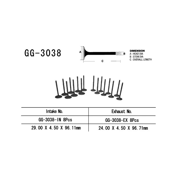 VESRAH intake valve SUZUKI GSXR 750 SRAD '96-99' (OEM: 12911-33E00) (1pc.) (MADE IN JAPAN)