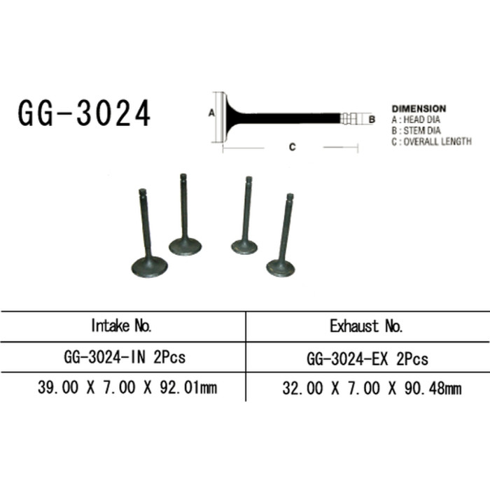 VESRAH intake valve SUZUKI GS 500 E/F '89-'10 (OEM: 12911-01D00) (1pc.) (MADE IN JAPAN)