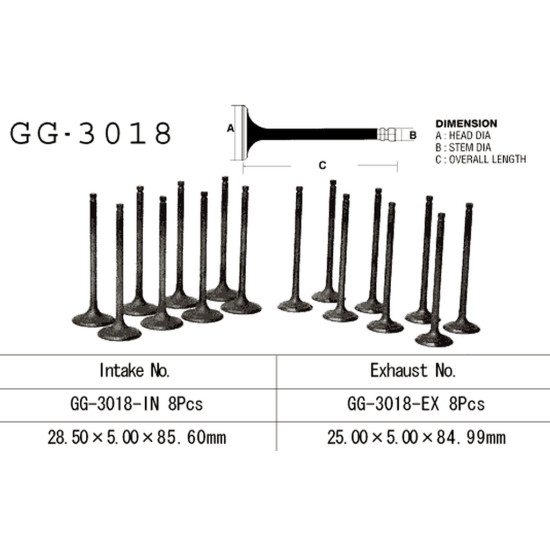 VESRAH exhaust valve SUZUKI GSF 1200 BANDIT '97-02' GSXR 1100 '86-90' GSX 1100 F/G '88-93' (OEM: 12912-06B00) (1pc.) (MADE