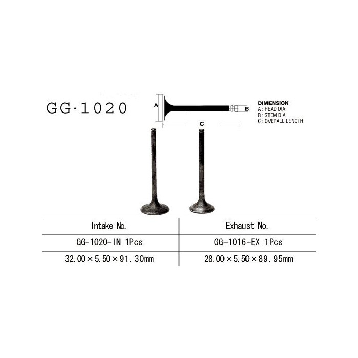 VESRAH intake valve HONDA TRX 300 '88-00 (for 1 engine) (OEM: 14711-HC4-003) (1pc.) (MADE IN JAPAN)