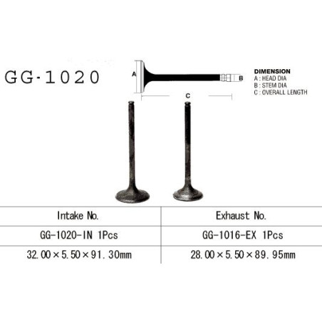 VESRAH intake valve HONDA TRX 300 '88-00 (for 1 engine) (OEM: 14711-HC4-003) (1pc.) (MADE IN JAPAN)