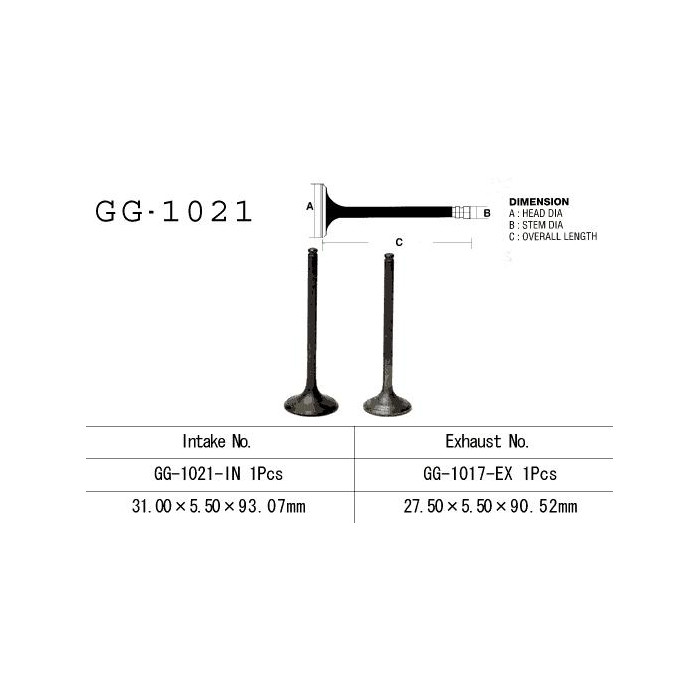 VESRAH intake valve HONDA TRX 350 '86-89 (for 1 engine) (OEM: 14711-HA7-670) (1pc.) (MADE IN JAPAN)