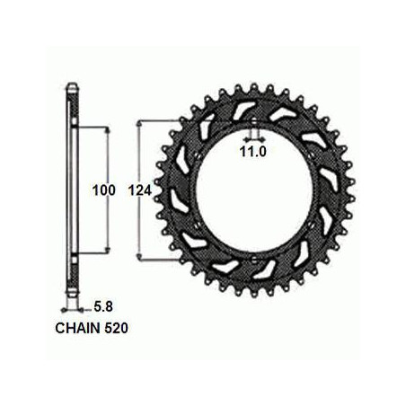 REAR SPROCKET STEEL SUNR1-3435-43