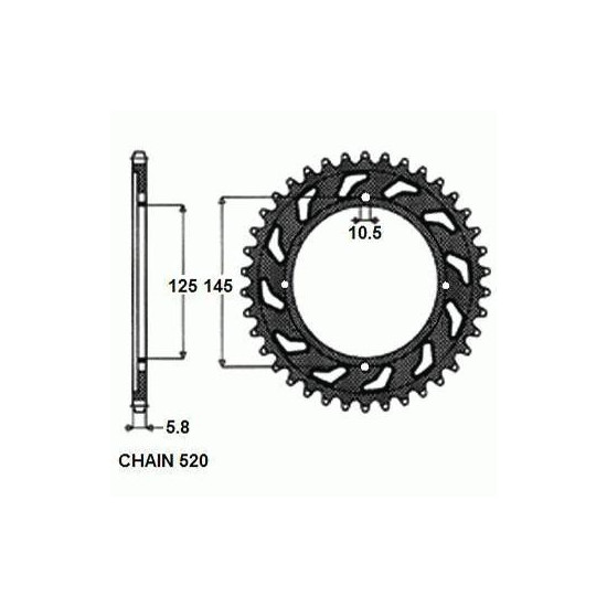 REAR SPROCKET STEEL SUNR1-3538-47