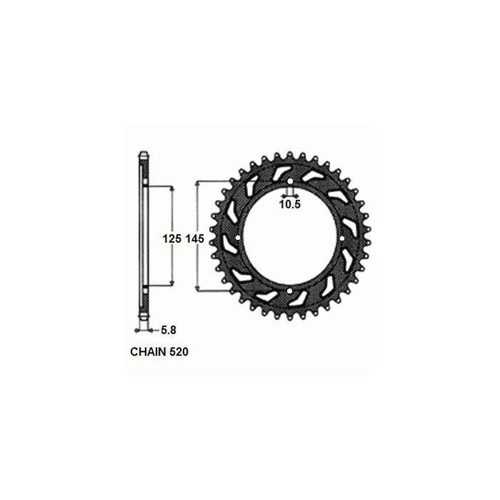 REAR SPROCKET STEEL SUNR1-3538-47