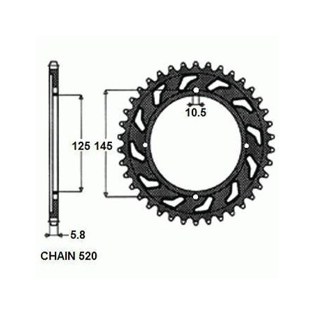 REAR SPROCKET STEEL SUNR1-3538-47