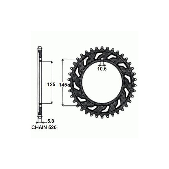 REAR SPROCKET STEEL SUNR1-3541-48