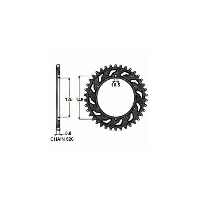 REAR SPROCKET STEEL SUNR1-3541-48