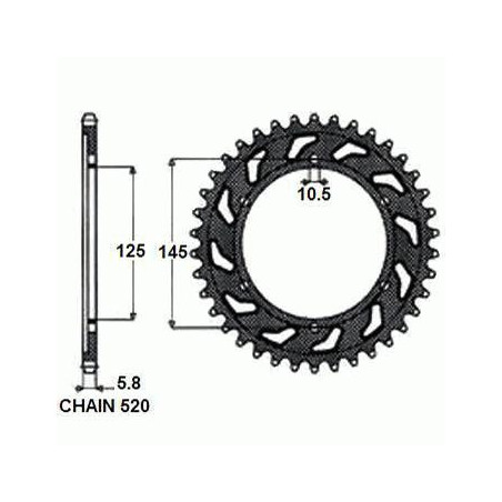 REAR SPROCKET STEEL SUNR1-3541-48