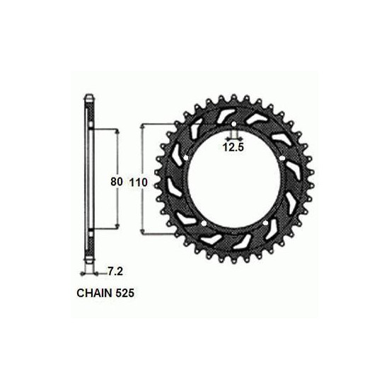 REAR SPROCKET, STEEL SUNR1-4335-40